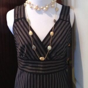 LOFT Dark navy white dress ANN Taylor LOFT